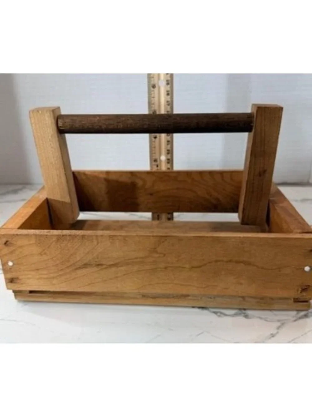 VTG House of Myrtlewood Oregon Handcrafted Wood Caddy Tote Tray